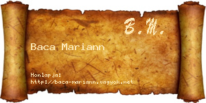 Baca Mariann névjegykártya